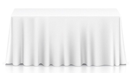 RECTANGULAR OPTICAL WHITE LINEN TABLECLOTH 520X230 rental in Milan Italy